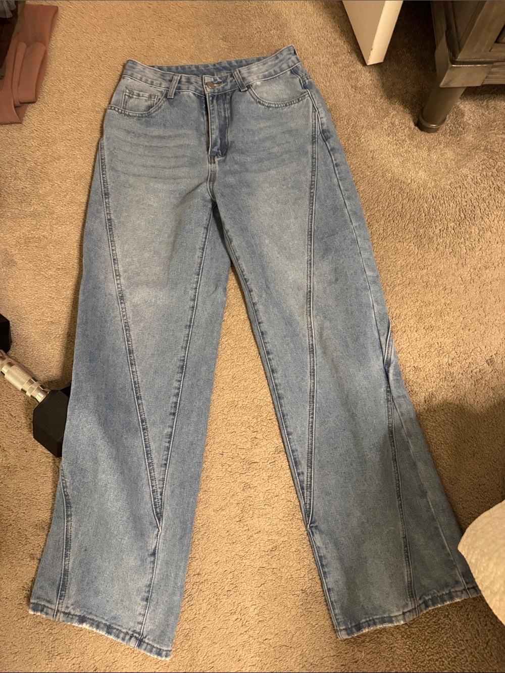 Commense Light Blue Panel Wide-Leg Jeans - Picture 2 of 5